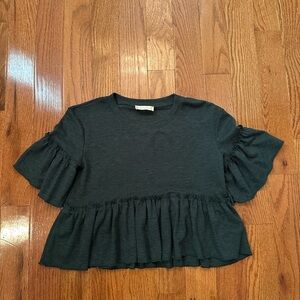 Altar’d State flowy ruffle babydoll dark green top women’s size xs worn once